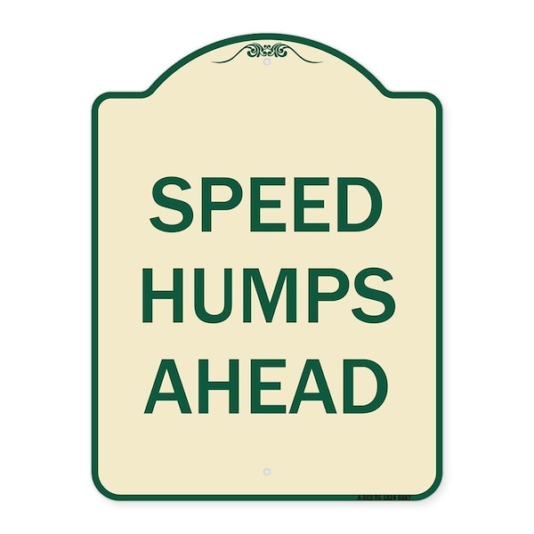 Signmission Designer Series-Speed Humps Ahead, Tan & Green Heavy-Gauge Aluminum, 24" x 18", TG-1824-9887 A-DES-TG-1824-9887 - main
